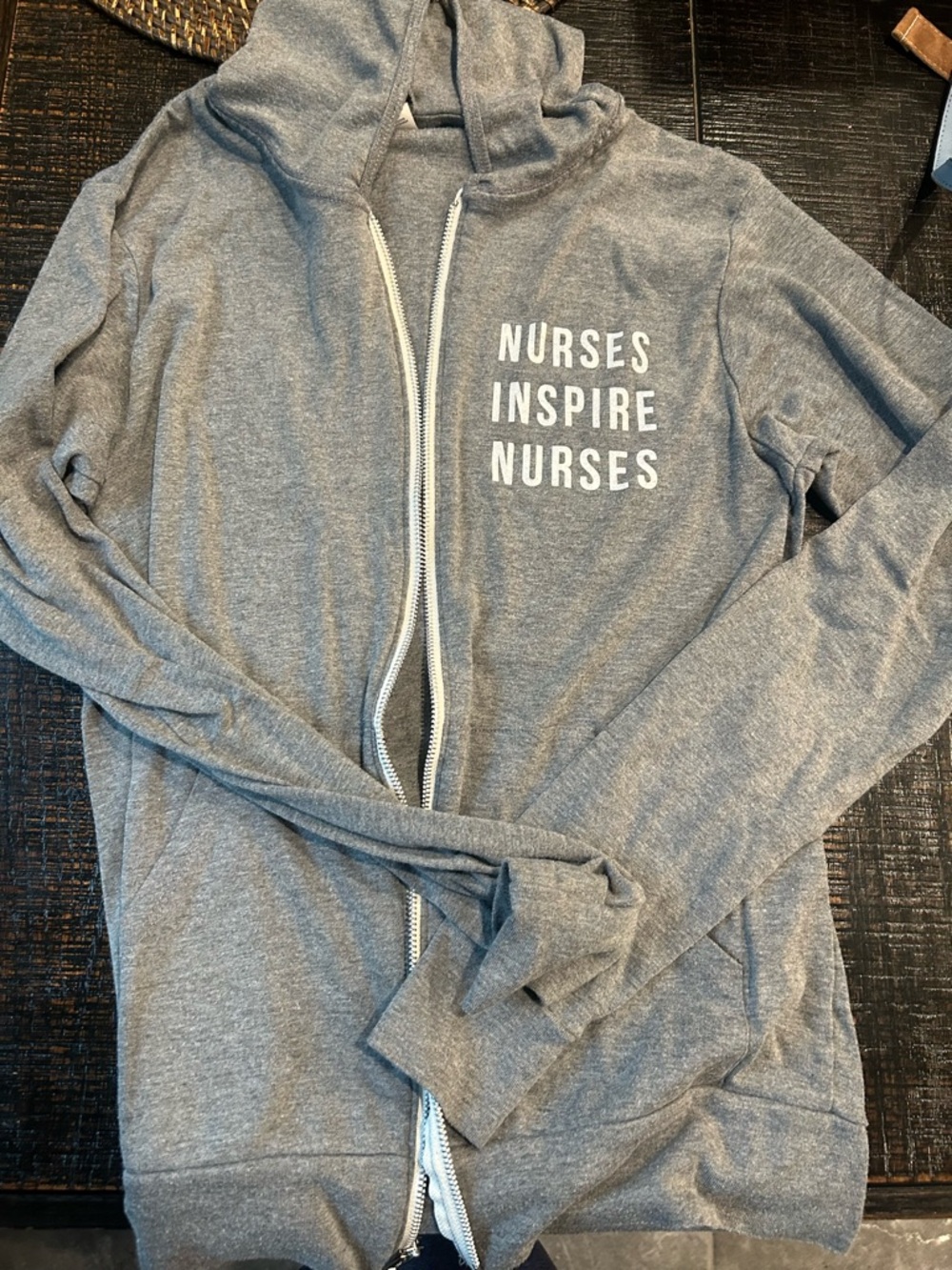 Gray Zip Hoodie - "Nurses Inspire Nurses"